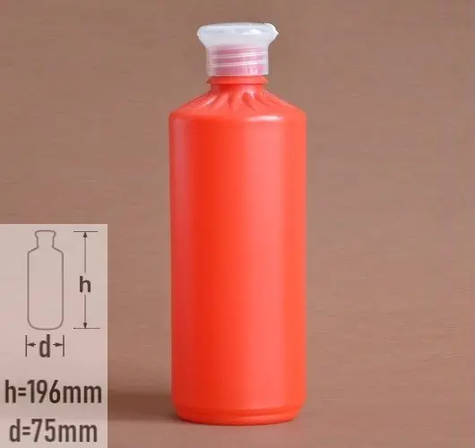 Sticla plastic 500ml culoare rosu cu capac flip-top transparent